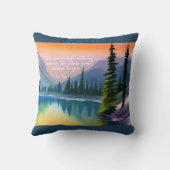 何も禅の引用文平和な湖のシーンを欠いている クッション (裏面)