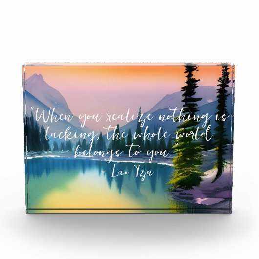 何も禅の引用文平和な湖のシーンを欠いている フォトブロック (正面)