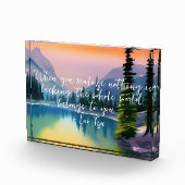 何も禅の引用文平和な湖のシーンを欠いている フォトブロック (右)