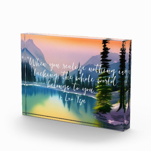 何も禅の引用文平和な湖のシーンを欠いている フォトブロック (右)