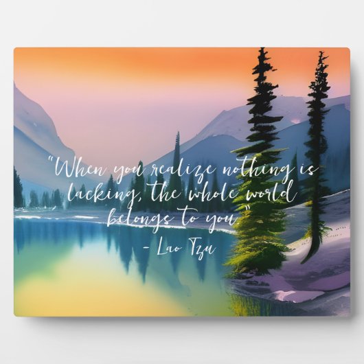 何も禅の引用文平和な湖のシーンを欠いている フォトプラーク (正面)