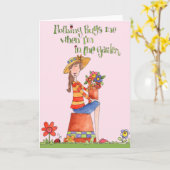 何も私にバグなし – グリーティングカード (黄色い花)