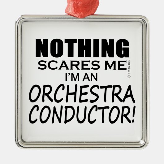 何も私のオーケストラ指揮者を恐れない メタルオーナメント (正面)