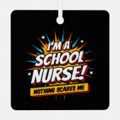 何も私の学校のナース感謝 メタルオーナメント (裏面)