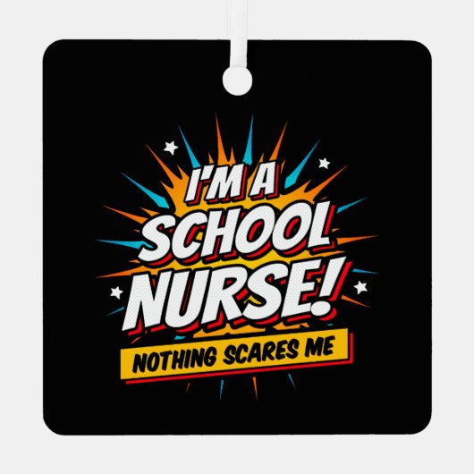 何も私の学校のナース感謝 メタルオーナメント (裏面)