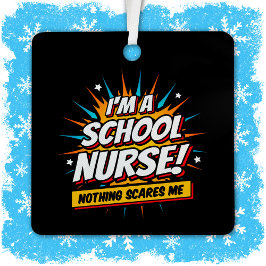 何も私の学校のナース感謝 メタルオーナメント