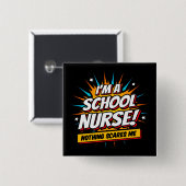 何も私の学校のナース感謝 缶バッジ (正面&裏面)