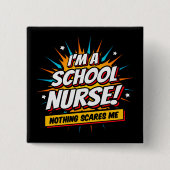 何も私の学校のナース感謝 缶バッジ (正面)