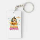 何も私はビーグル犬ママ魔女の帽子を怖がらせる キーホルダー (裏面)