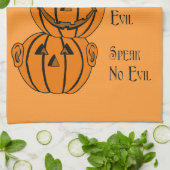 何も聞こえない悪い話かぼちゃのキッチンタオル キッチンタオル (折り畳み)