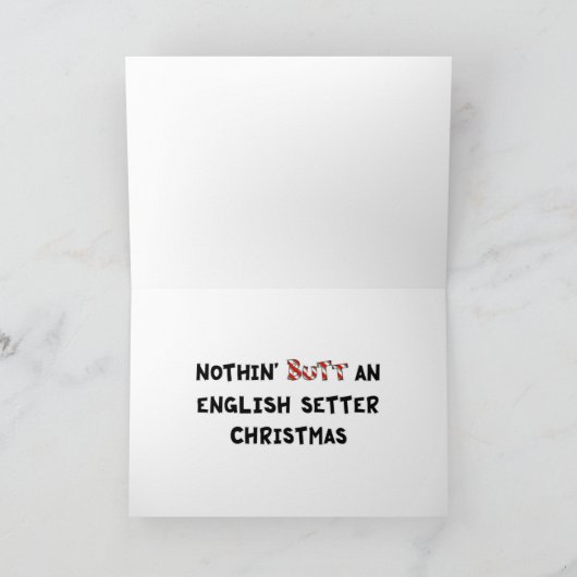 何も英国セッターのクリスマスを接合しません シーズンカード (内部)