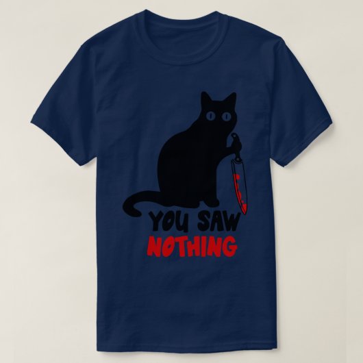 何も見なかった黒猫 Tシャツ (デザイン正面)