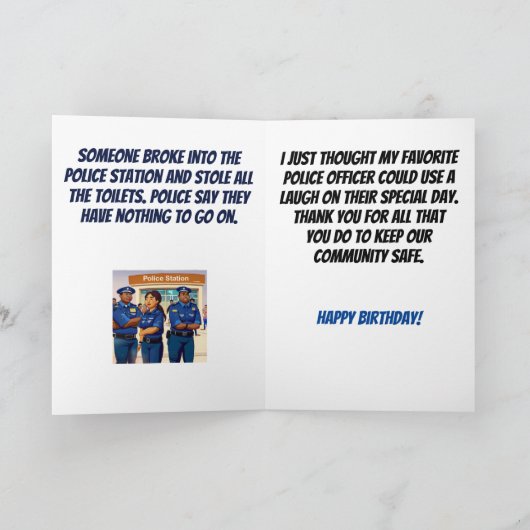 何も警察に行おもしろいかない誕生日 カード (内部)