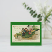 何も遅いセントパトリックの日ヴィンテージ車 ポストカード (スタンド正面)