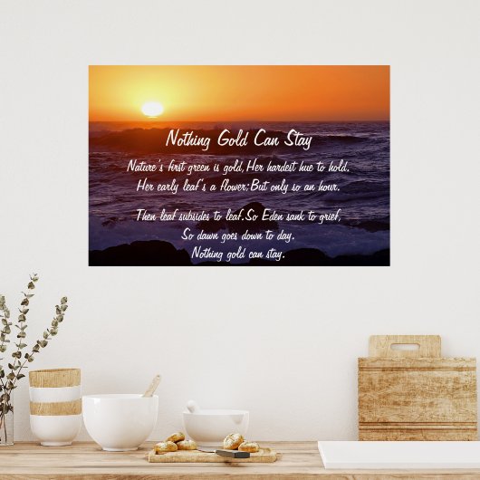 何も金ゴールドが太陽のポスターに留まることができない ポスター (キッチン)