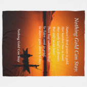 何も金ゴールドは父親と息子の魚釣り フリースブランケット (正面(横))