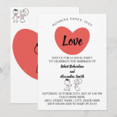 何も飾らない愛だけで駆け落ち結婚カップル 招待状 (正面/裏面)