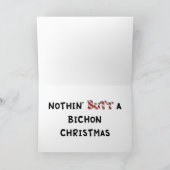 何もBichonのクリスマスを接合しません シーズンカード (内部)