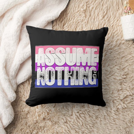 何もGenderfluidのプライドの旗仮定しないで下さい クッション (ブランケット)