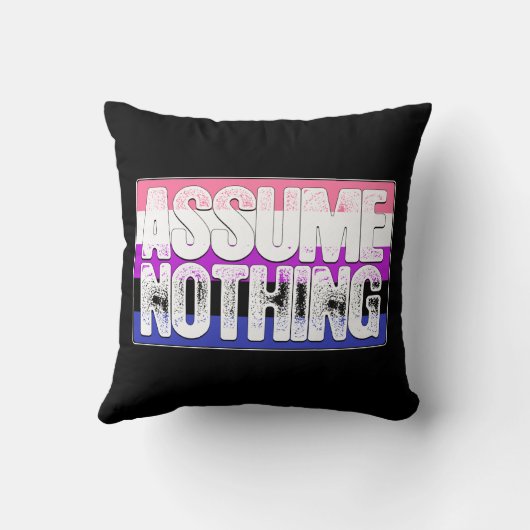 何もGenderfluidのプライドの旗仮定しないで下さい クッション (裏面)