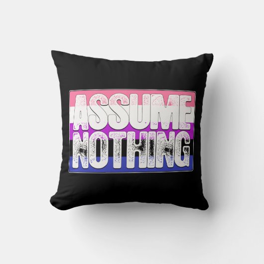 何もGenderfluidのプライドの旗仮定しないで下さい クッション (正面)