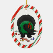 何もNewfieのクリスマスのオーナメントを接合しません セラミックオーナメント (正面)
