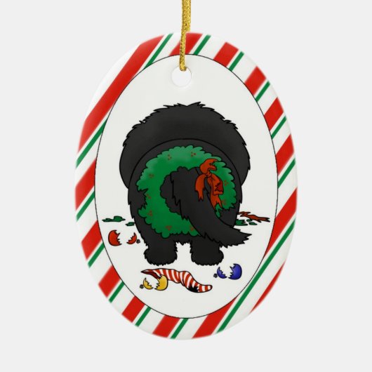 何もNewfieのクリスマスのオーナメントを接合しません セラミックオーナメント (正面)