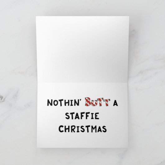 何もStaffieのクリスマスを接合しません シーズンカード (内部)