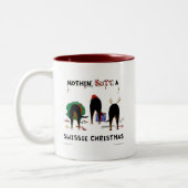 何もSwissieのクリスマスを接合しません ツートーンマグカップ (左)
