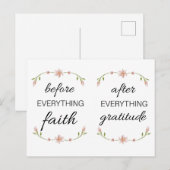 何よりも信仰、すべてに感謝、 ポストカード (正面/裏面)