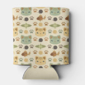 何よカッコいい、キティ猫の黄色と茶色 缶クーラー (裏面)