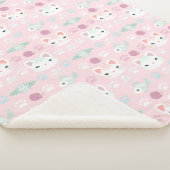 何よカッコいい、ピンクとミントの子ネコ シェルパブランケット (3/4)