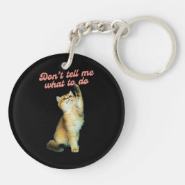 何をすべきか教えてはいけないミーム猫好きギフト キーホルダー