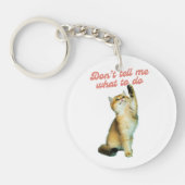 何をすべきか教えてはいけないミーム猫好きギフト キーホルダー (正面)