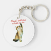 何をすべきか教えてはいけないミーム猫好きギフト キーホルダー (裏面)