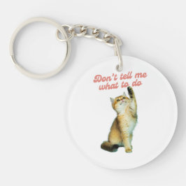 何をすべきか教えてはいけないミーム猫好きギフト キーホルダー