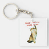 何をすべきか教えてはいけないミーム猫好きギフト キーホルダー (正面)