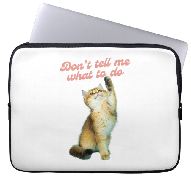 何をすべきか教えてはいけないミーム猫好きギフト ラップトップスリーブ (正面)