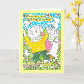 何を今日祝いますか。 挨拶状 カード (黄色い花)