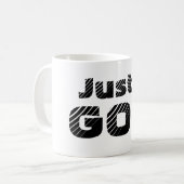 何を待ってる？このマグカップを持って行く コーヒーマグカップ (正面左)