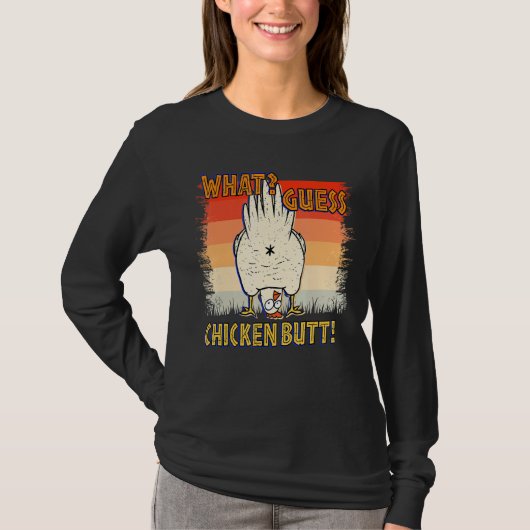 何を推測チキンお尻動物可愛い鶏 Tシャツ (正面)