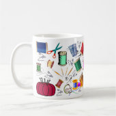 何を縫って下さい コーヒーマグカップ (左)