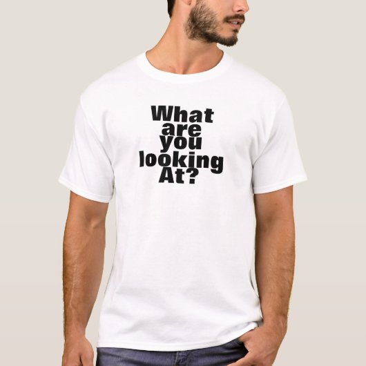 何を見てる?メンズベーシックTシャツ Tシャツ (正面)