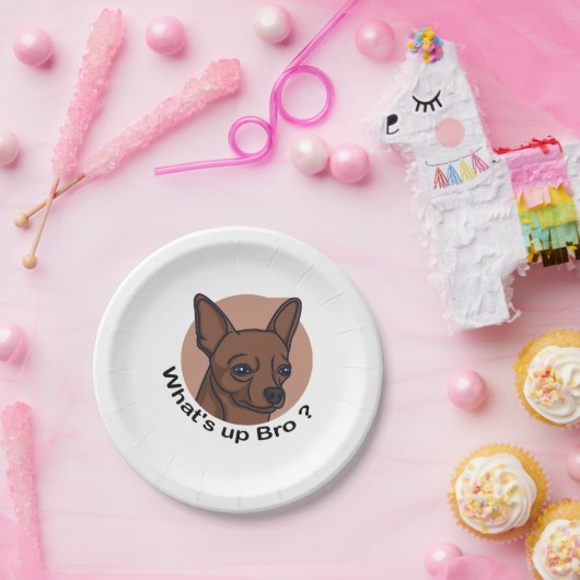 何アップBro Chihuahua、おもしろい引用文犬 ペーパープレート (パーティー)