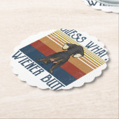 何ウィナーおもしろいお尻ギフトダッシュンドラブ ペーパーコースター (アングル)