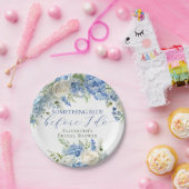 何エレガントかブルーアジサイブライダルシャワー ペーパープレート (パーティー)