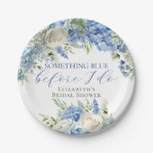 何エレガントかブルーアジサイブライダルシャワー ペーパープレート (正面)