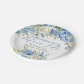 何エレガントかブルーアジサイブライダルシャワー ペーパープレート (アングル)