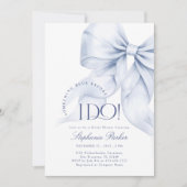 何エレガントかブルーボウブライダルシャワー 招待状 (正面)