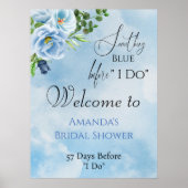 何エレガントか青いフローラブライダルシャワー ポスター (正面)